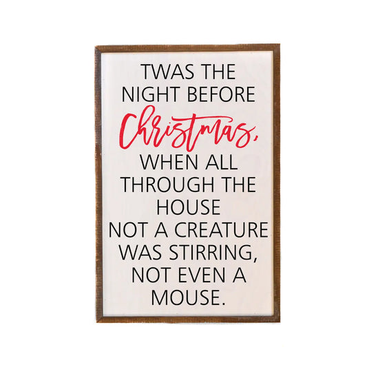 Holiday Sign - Twas the Night Before Christmas