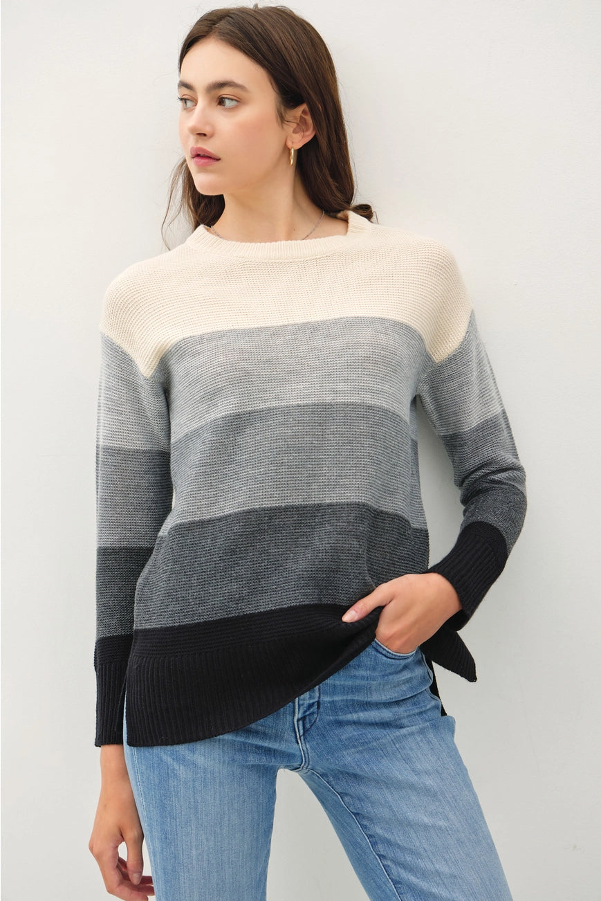 Color Blocked Gradient Sweater