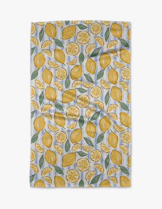 Geometry Tea Towels - Sour Lemon Stripes