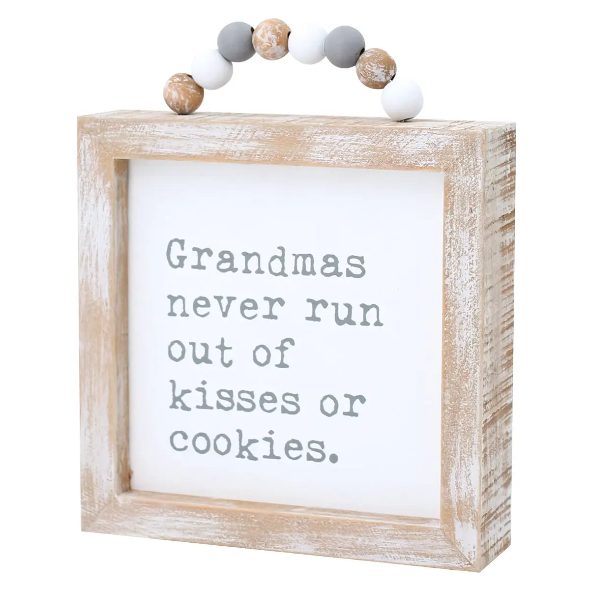 Grandma Kisses Framed Sign w/ Beads