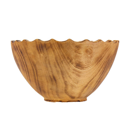 Nested Round Scalloped Jacaranda Wood Bowls {Mult. Sizes}
