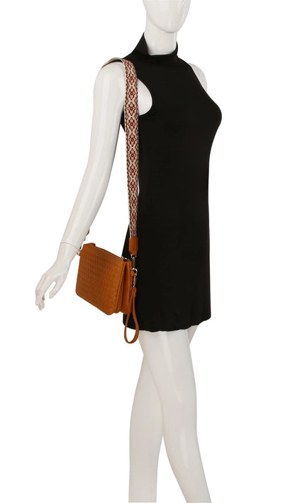 Small Crossbody Purse w/Guitar Strap {Black}