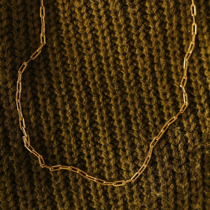 Gold Filled Paperclip Necklace 16"