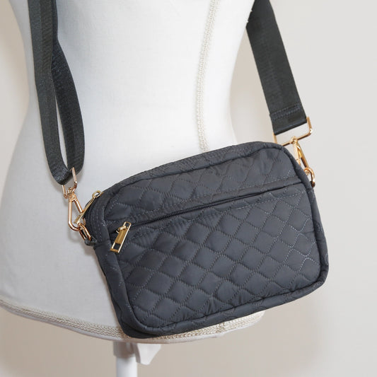 Sophie Quilted Crossbody {Black}