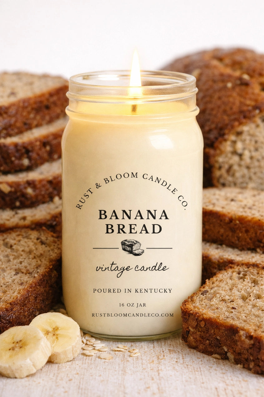 FINAL SALE - Rust & Bloom: Banana Bread 16 oz Candle