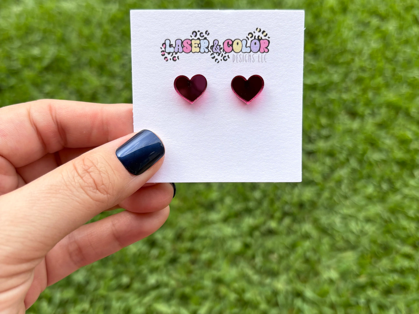 FINAL SALE - Pink Mirror Heart Earrings