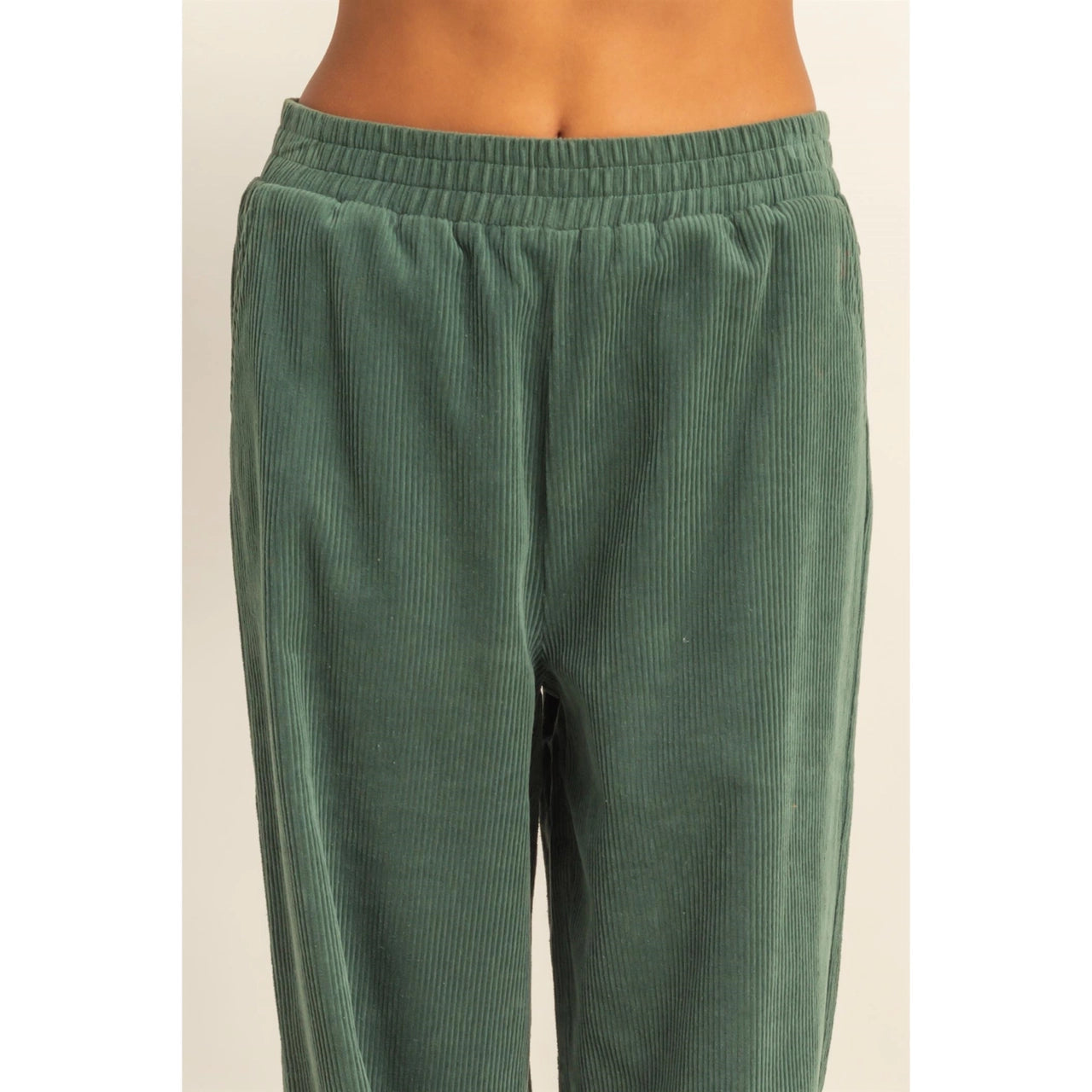 Black Friday Doorbuster - Corduroy High-Waisted Wide Leg Pants (Gray Green)