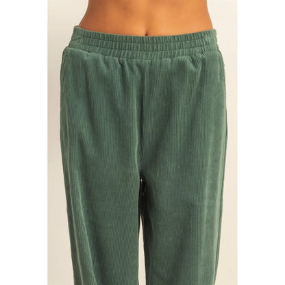 Black Friday Doorbuster - Corduroy High-Waisted Wide Leg Pants (Gray Green)