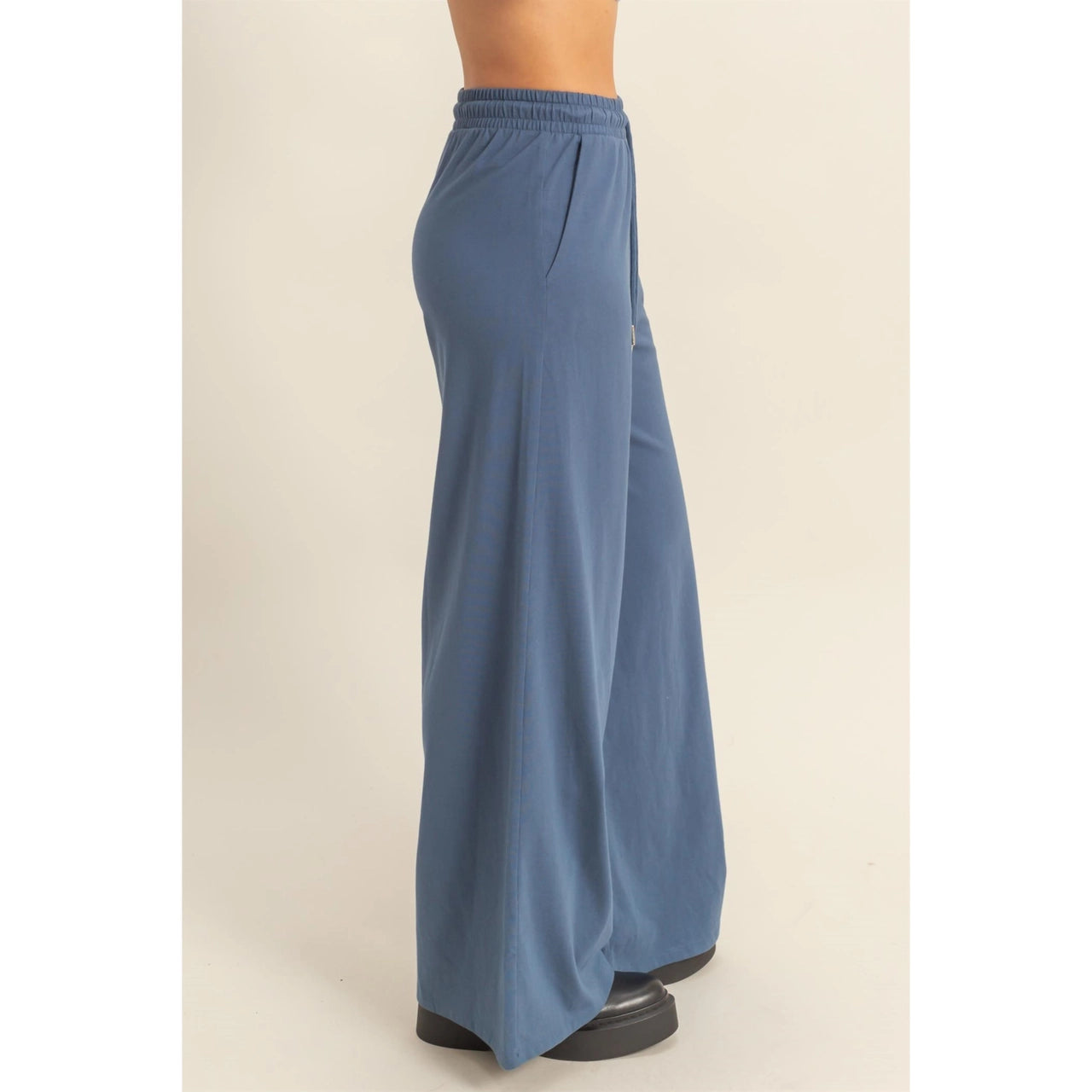 Dusty Navy Wide Leg Pants
