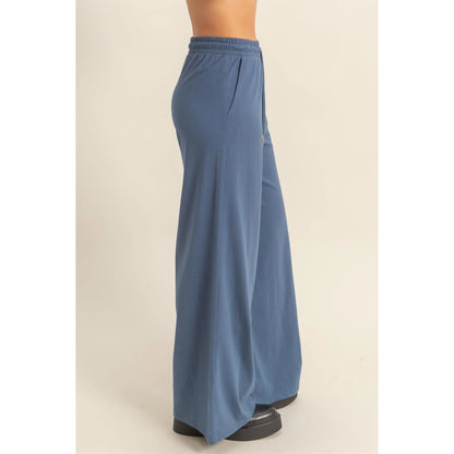 Dusty Navy Wide Leg Pants