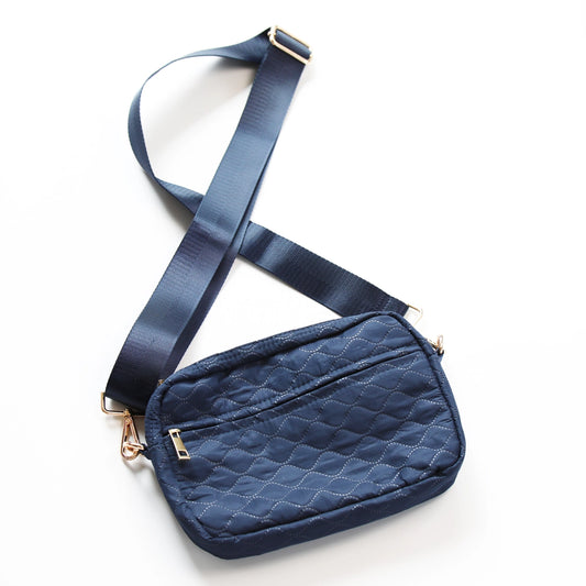 Sophie Quilted Crossbody {Navy}