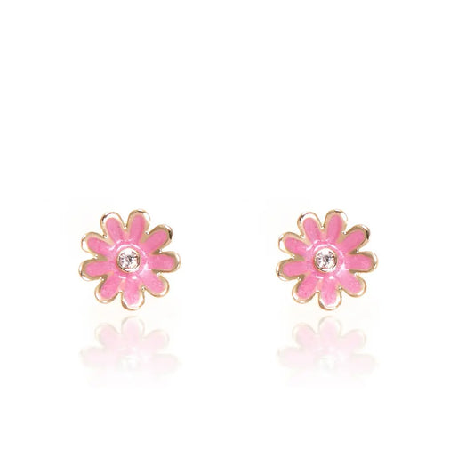 Girl Nation: Pink Daisy Cutie Stud Earrings