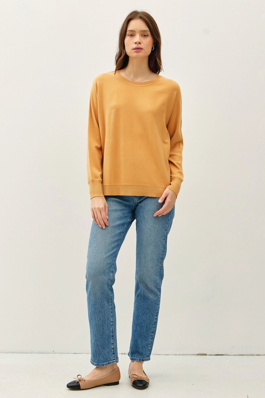 Soft Classic Cut Basic Sweater {Mustard}