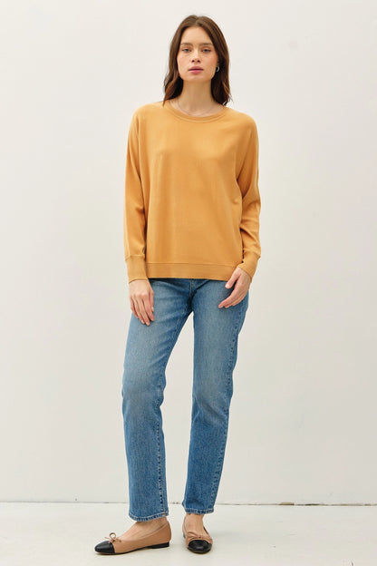 Soft Classic Cut Basic Sweater {Mustard}