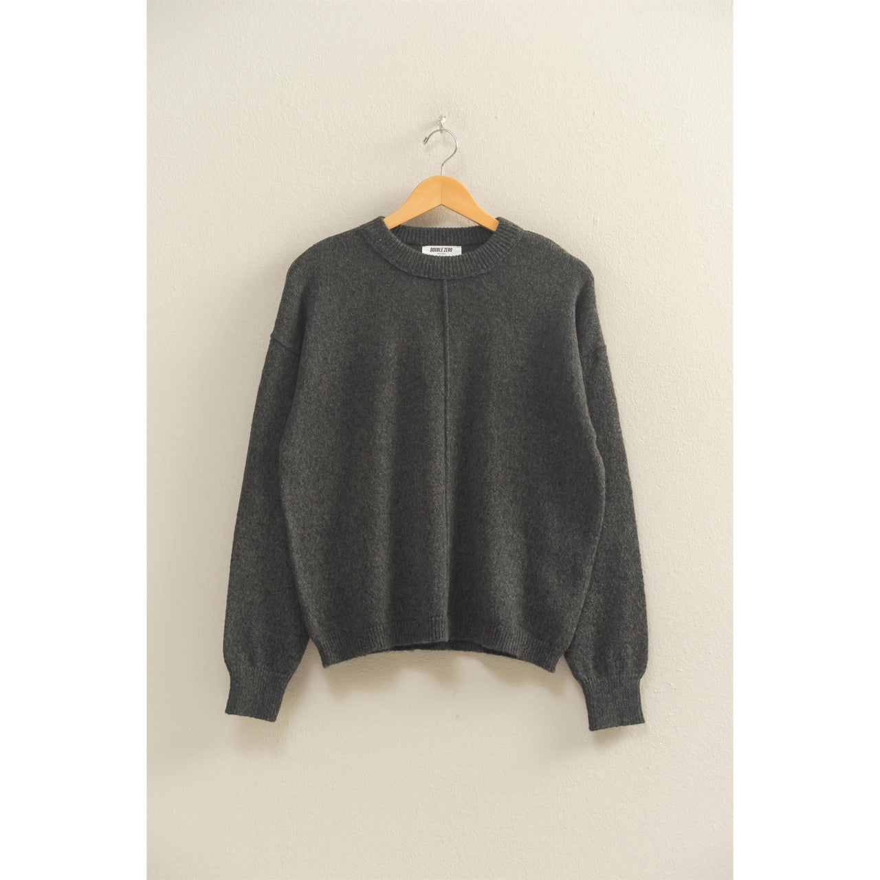 Front Seam Crew Neck Sweater