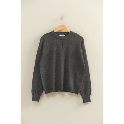 Front Seam Crew Neck Sweater