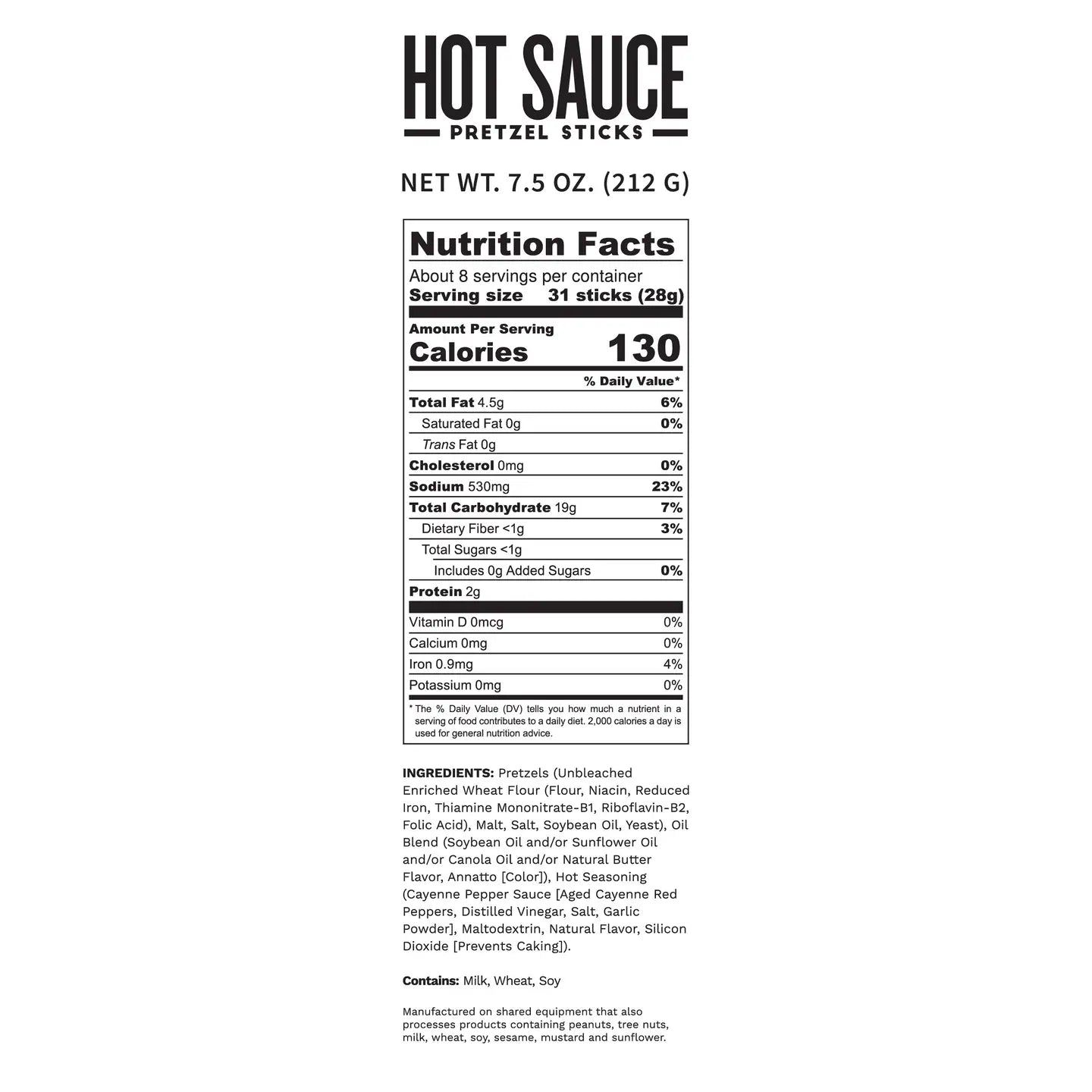 Pop Daddy – Hot Sauce Seasoned Pretzels 7.5oz