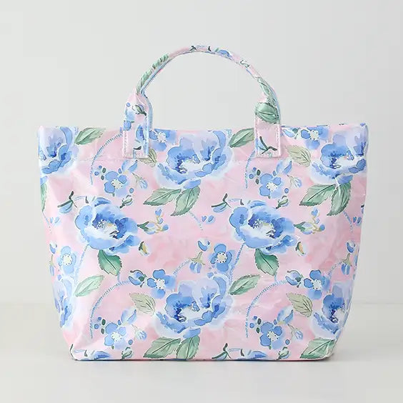 FINAL SALE - Waterproof Tote Bag Pvc Beach Bag Bluebell Voyage