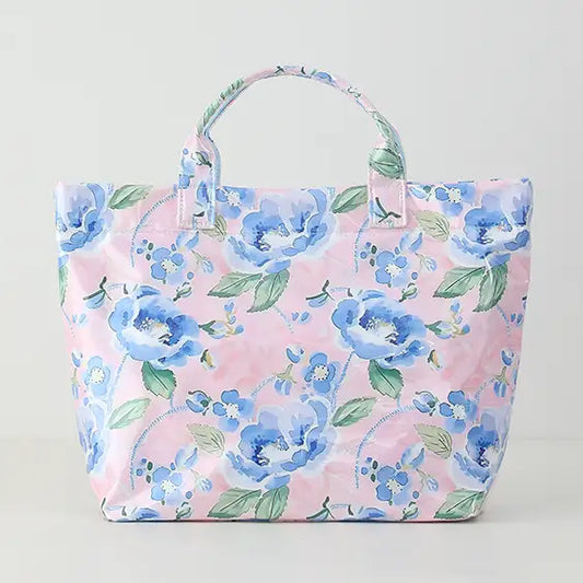FINAL SALE - Waterproof Tote Bag Pvc Beach Bag Bluebell Voyage
