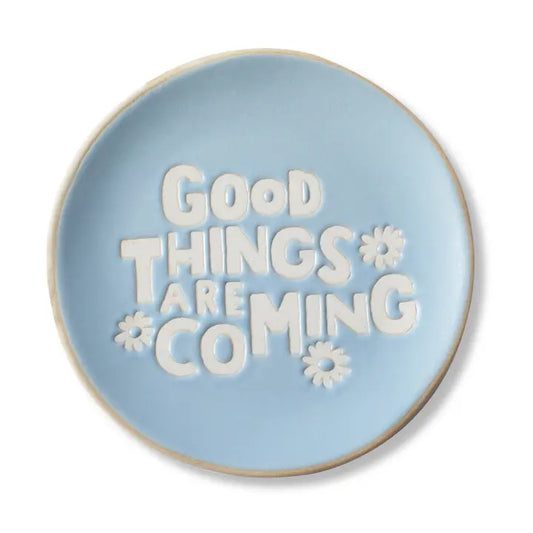 Stoneware Round Small Tray - Good Things