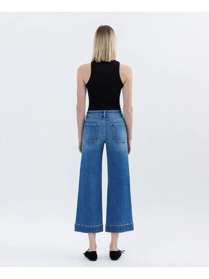 Lovervet High Rise Crop Utility Wide Leg Jeans