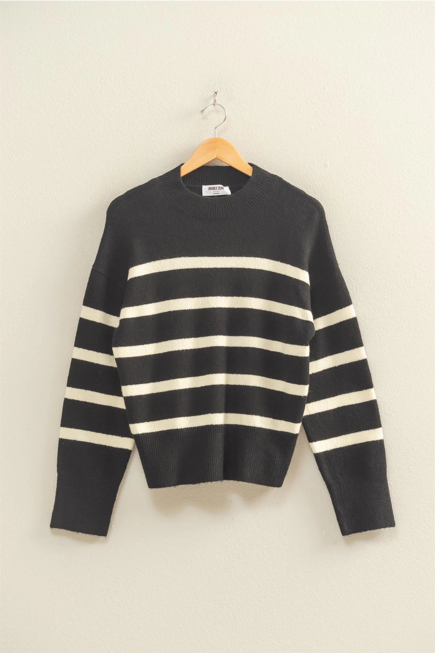Striped High Neck Sweater