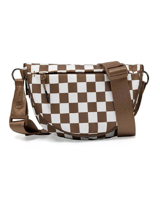 All Night Festival Large Bag {Brown Checkered}