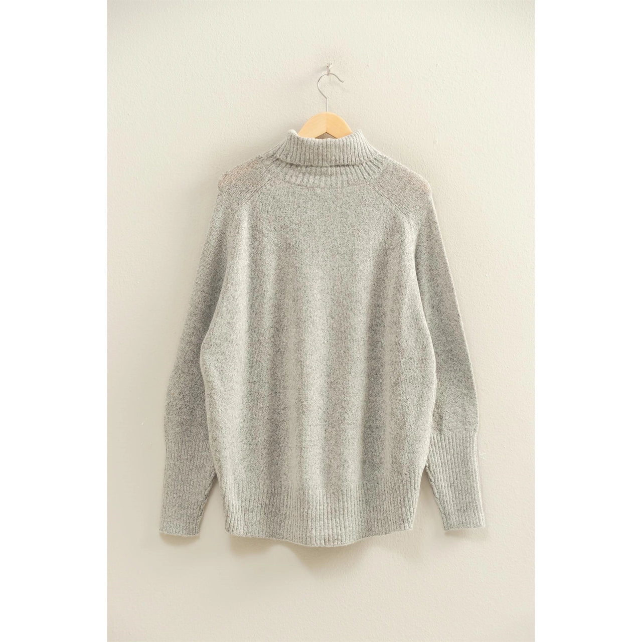 Oversized High Low Turtleneck Sweater
