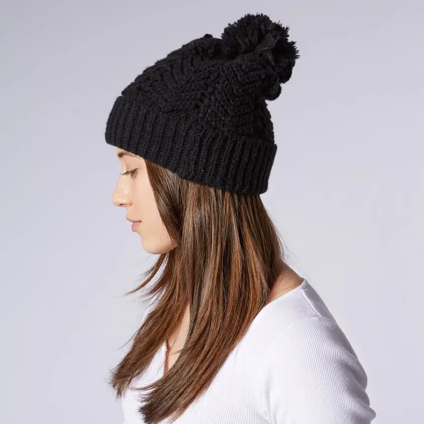 FINAL SALE - Brown Chevron Knit Hat