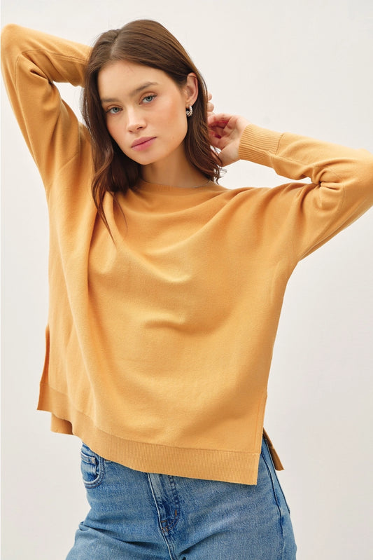 Soft Classic Cut Basic Sweater {Mustard}