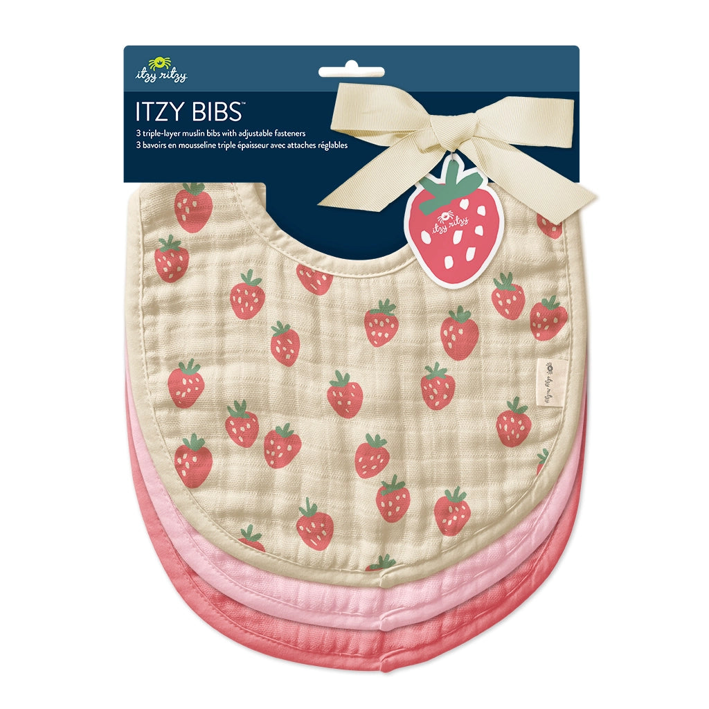 Itzy Bibs: Strawberries + Cream