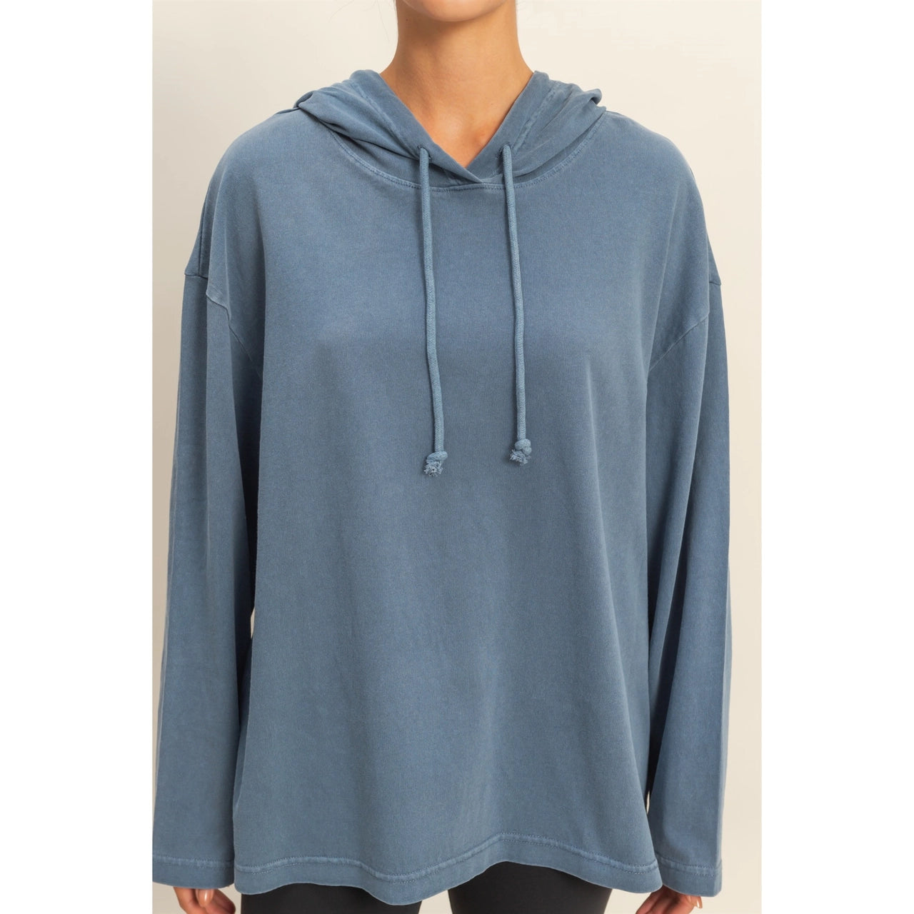 Dusty Navy Oversized Hooded Top