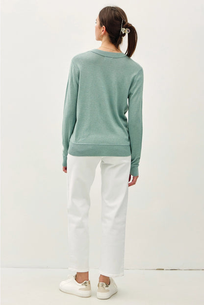 Lightweight V-Neck Sweater {Spruce}