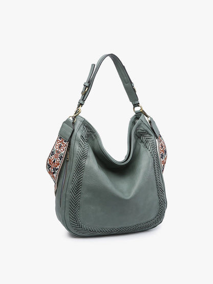 Aris Whipstitch Hobo w/Guitar Strap - Dark Teal