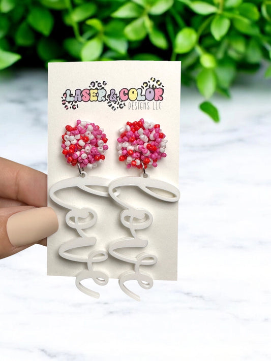 FINAL SALE - Valentine's Day - Love Dangle Earrings