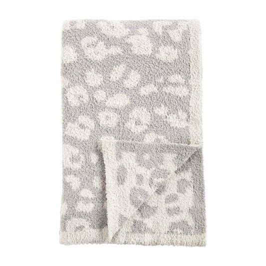 Chenille Knit Blankets {Leopard Gray}