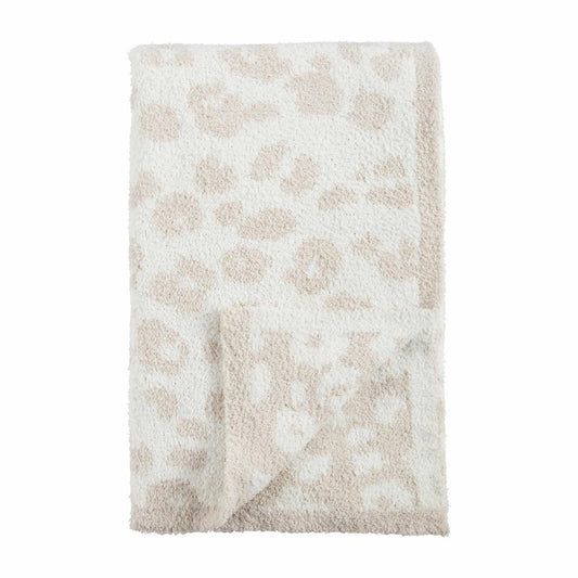 Chenille Knit Blankets {Leopard Cream}