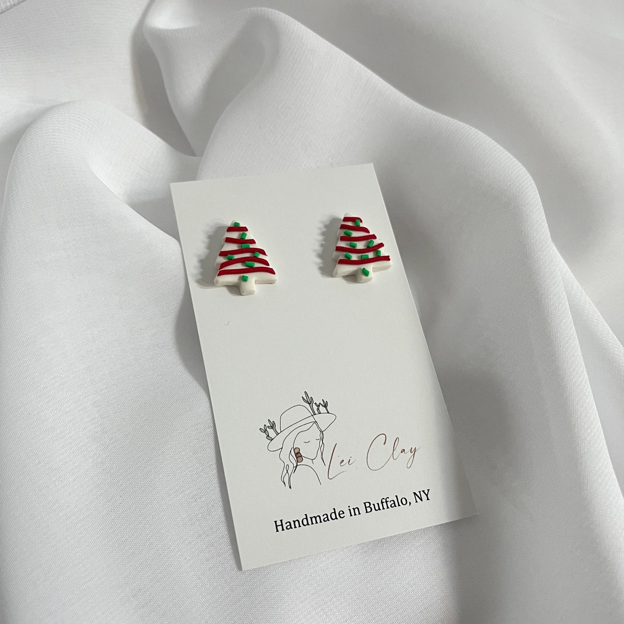 Holiday Earrings - Christmas Cake Studs