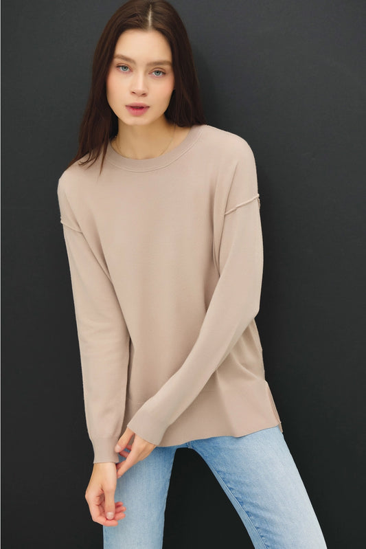 Lightweight Relaxed Basic Sweater {Earth Grey}