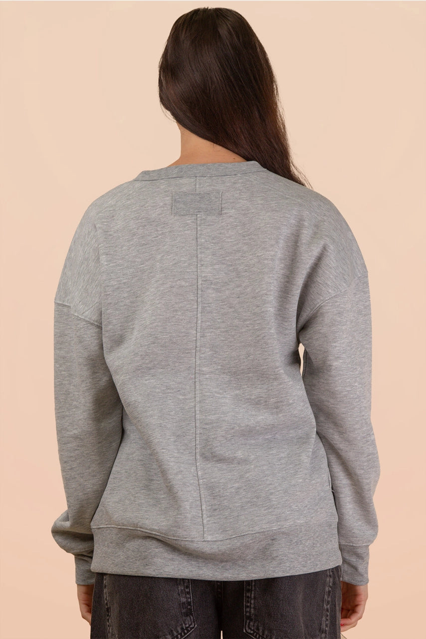 The Basic Oversized Solid Knit Top {H. Gray}