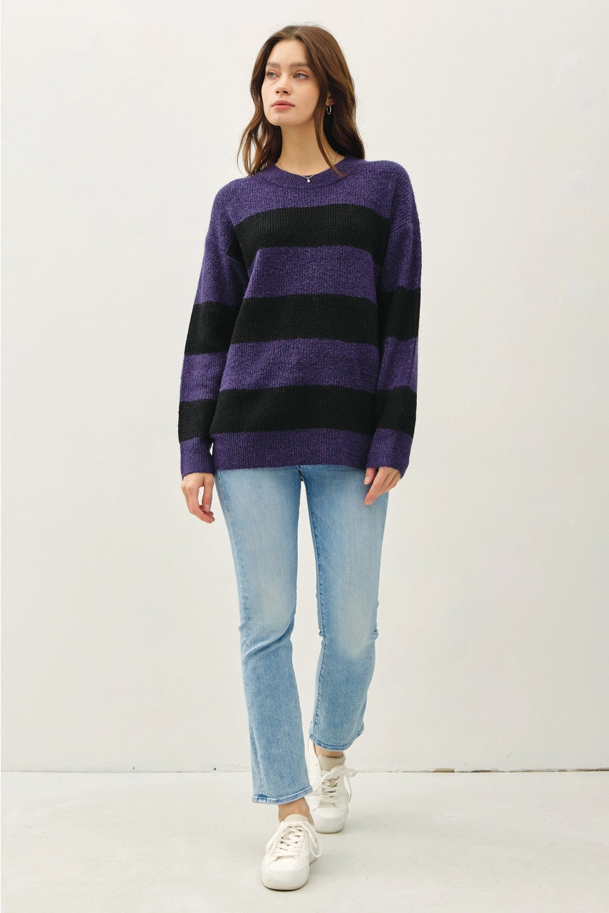 Oversized Horizontal Striped Sweater