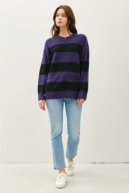 Oversized Horizontal Striped Sweater