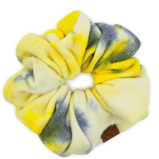 Tie Dye Soft Scrunchies {Blue/Yellow}