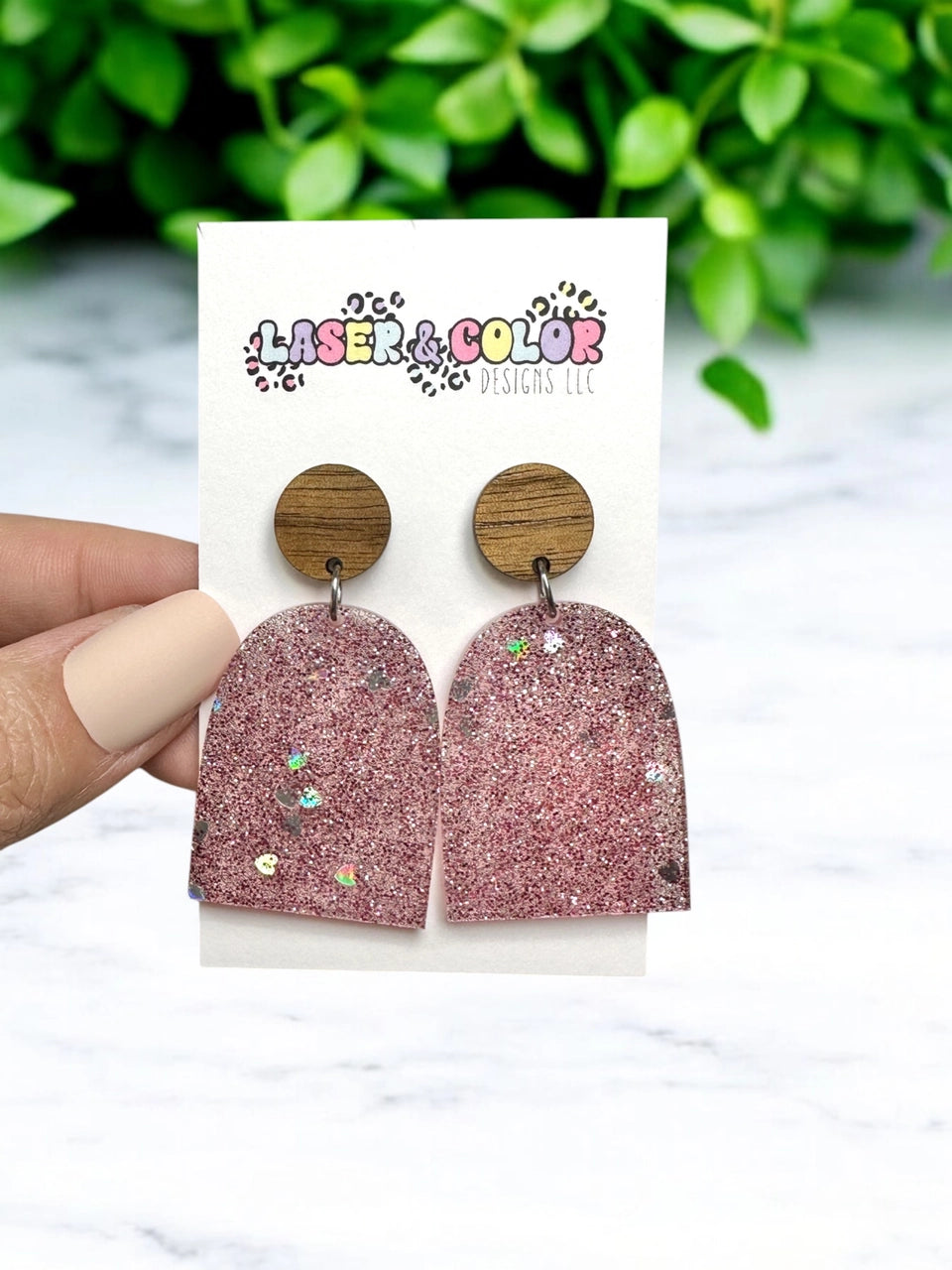 FINAL SALE - Valentine's Day - Pink Glitter Earrings