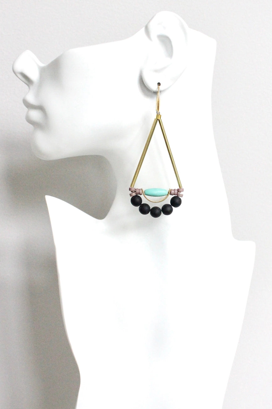 Turquoise and Black Earrings