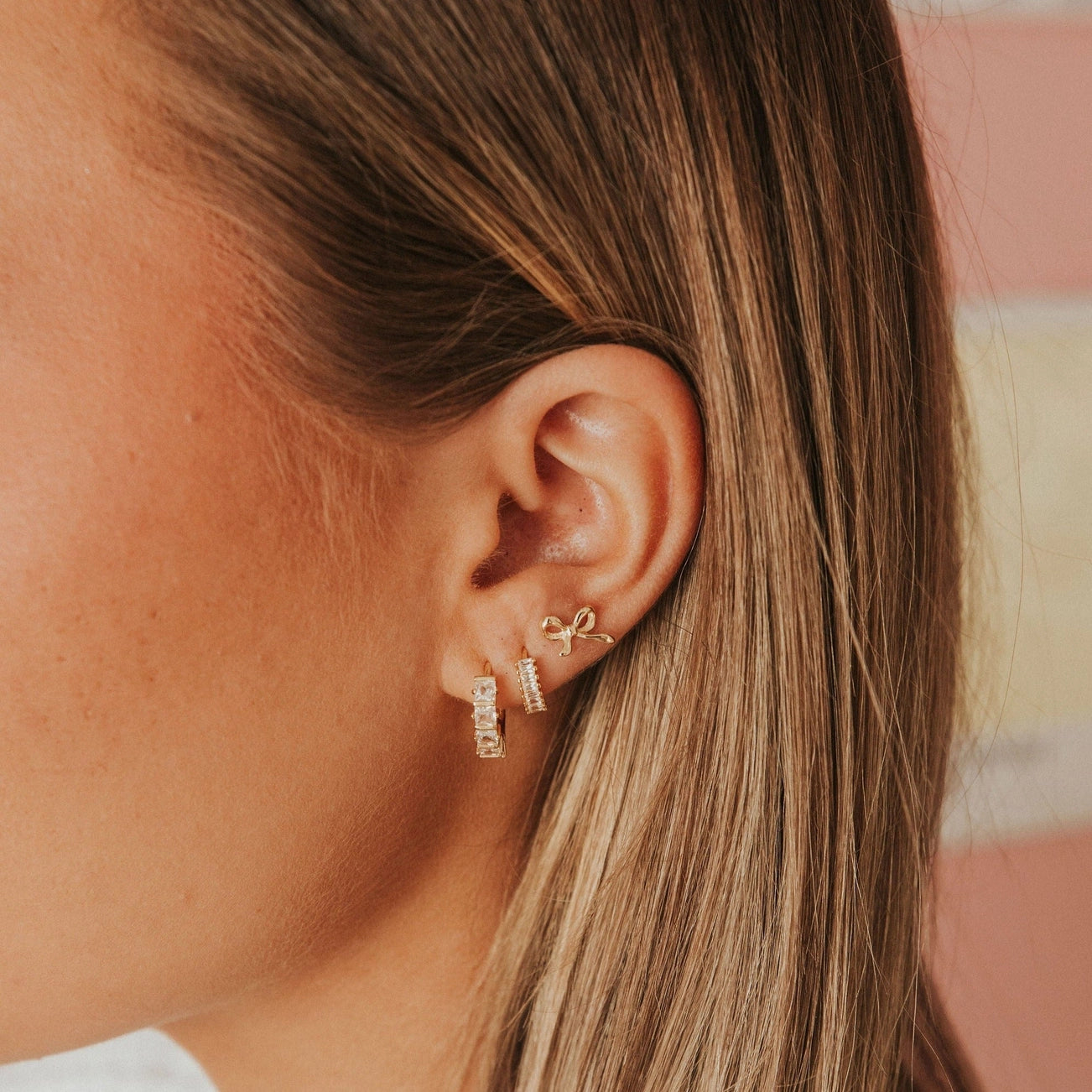 Ella Bow Studs Gold