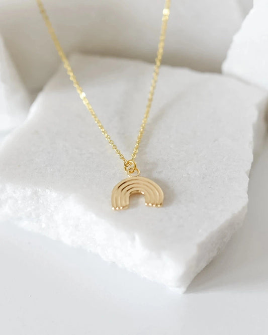 Rainbow Charm Necklace 18k Gold Plated