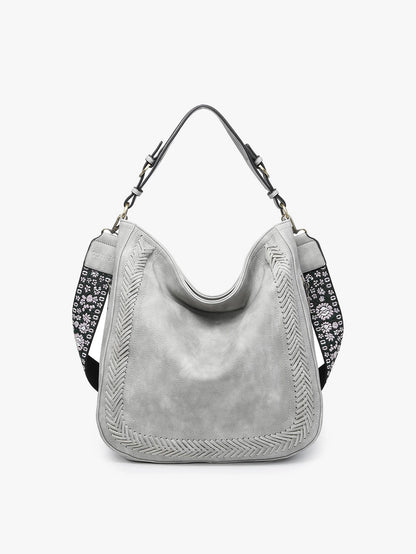 Aris Whipstitch Hobo w/Guitar Strap - Lt. Grey