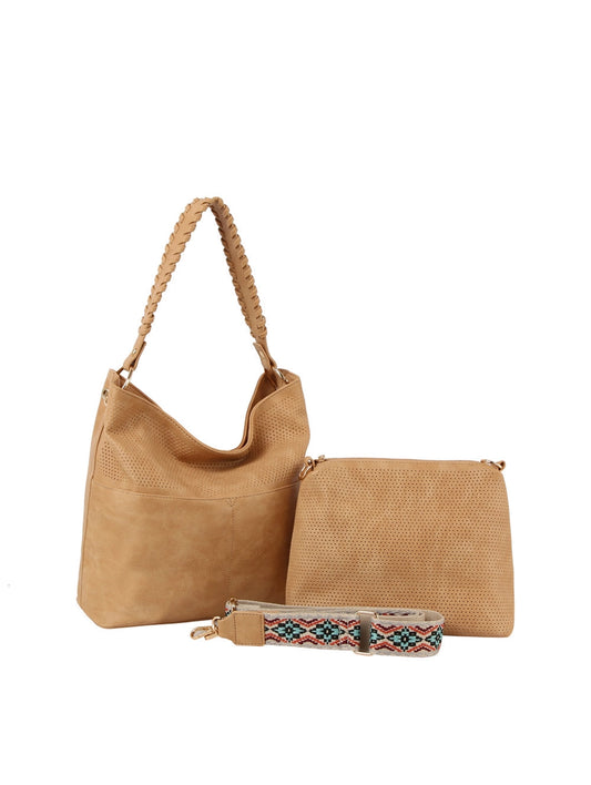 Classic Hobo Tote and Purse Set {Tan}