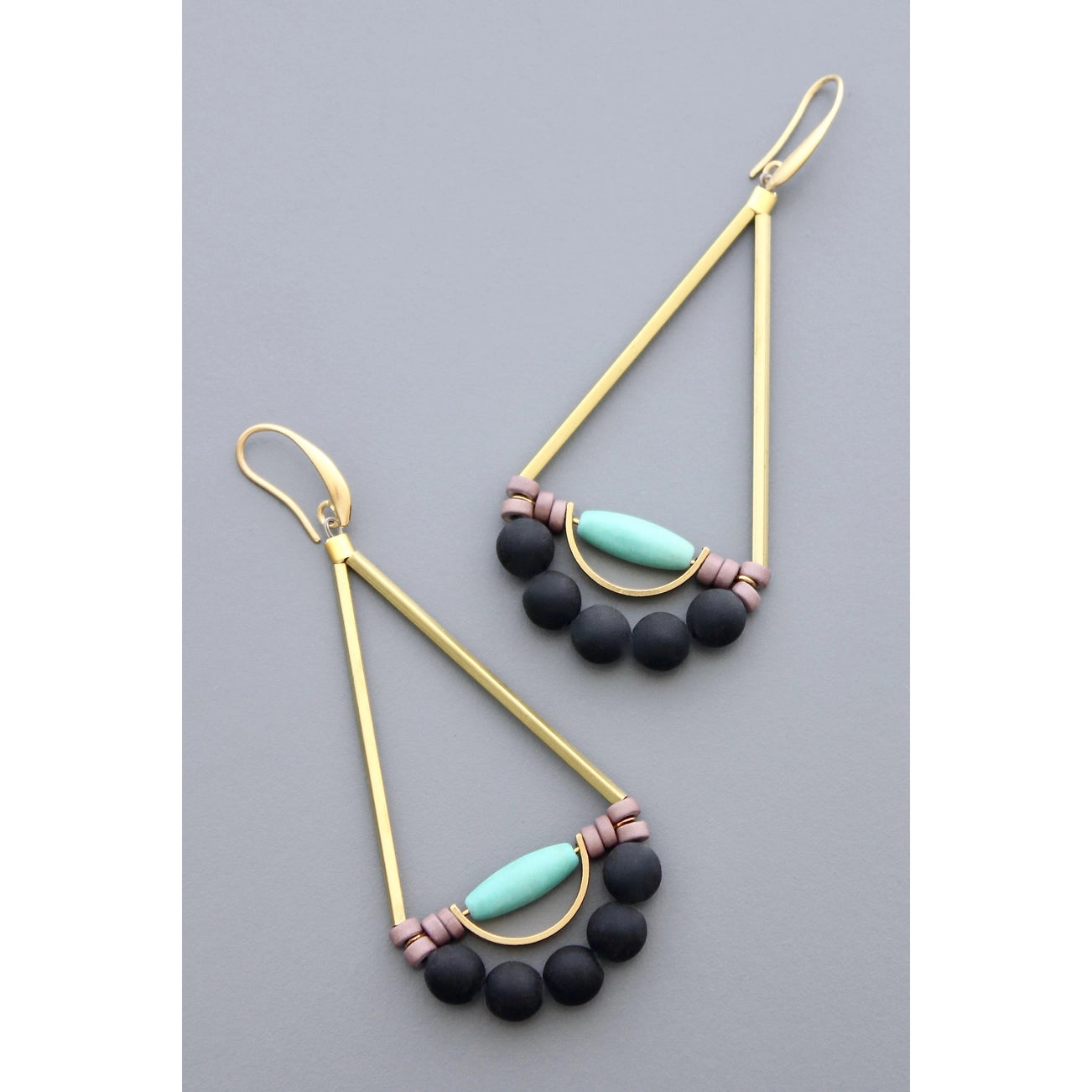 Turquoise and Black Earrings